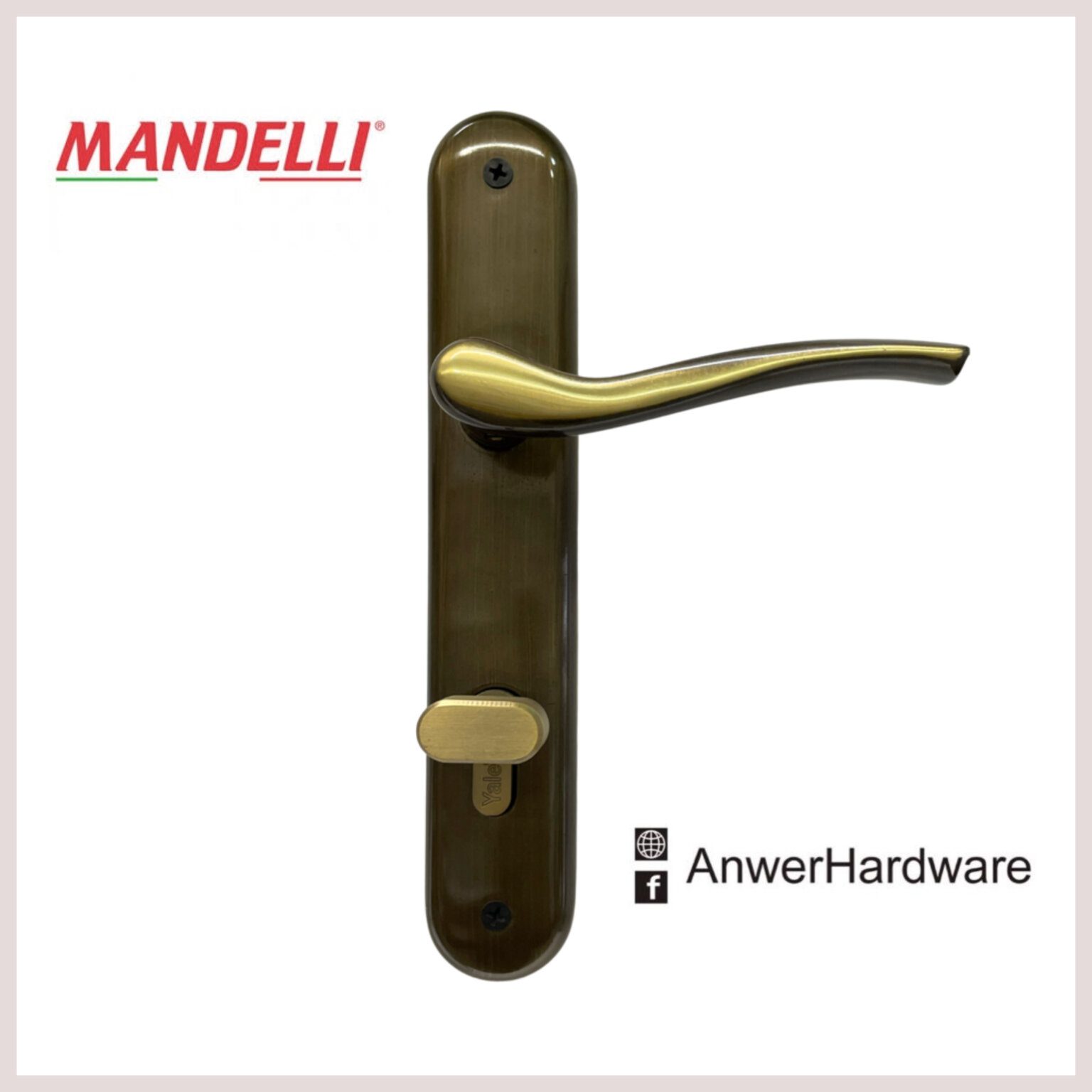 Mandelli Handle Lock S70 PB/BR ⋆ Anwer Hardware