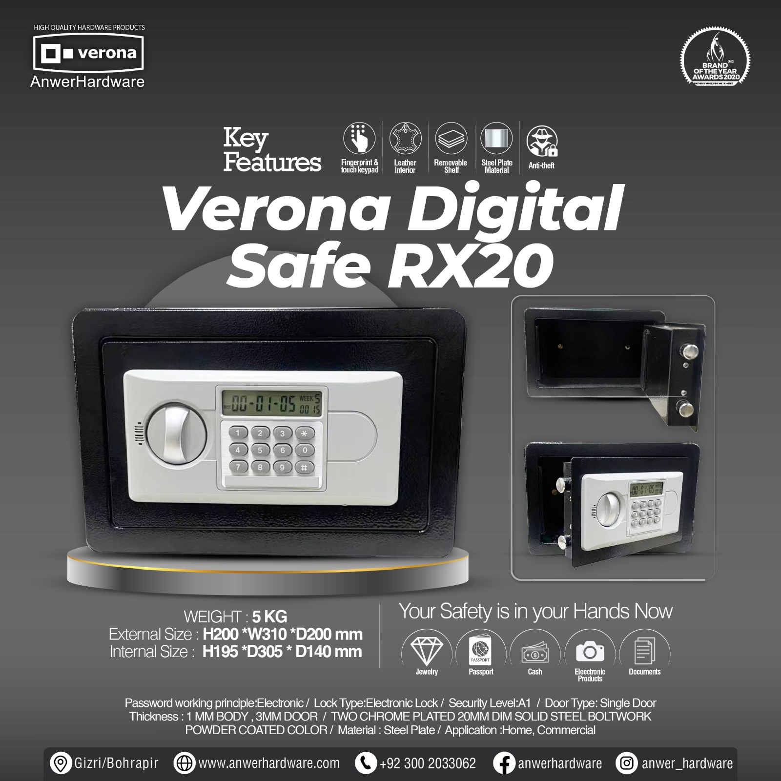 Verona Digital Safe RX20