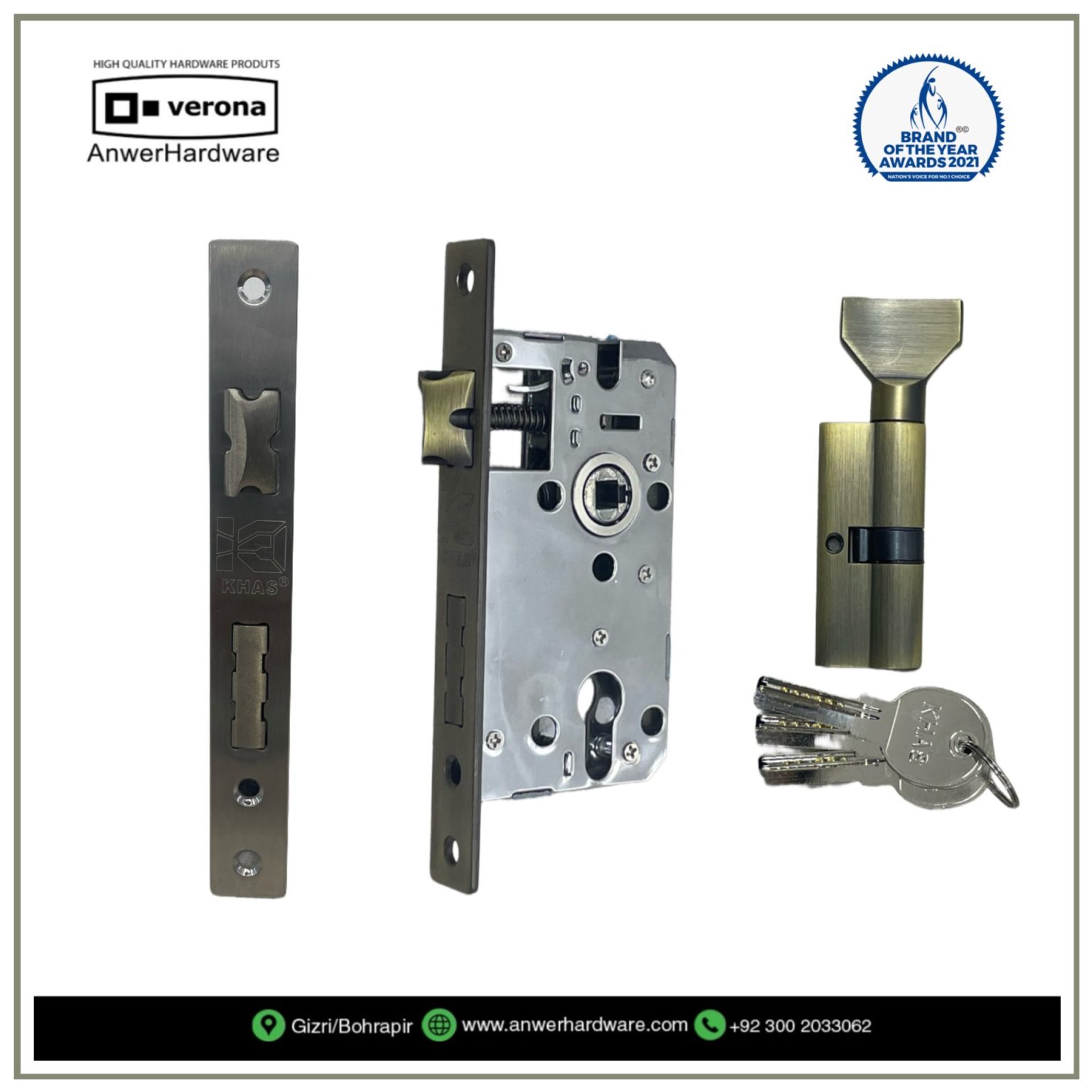 Khas Maximum Handle Lock KH032 AB ⋆ Anwer Hardware