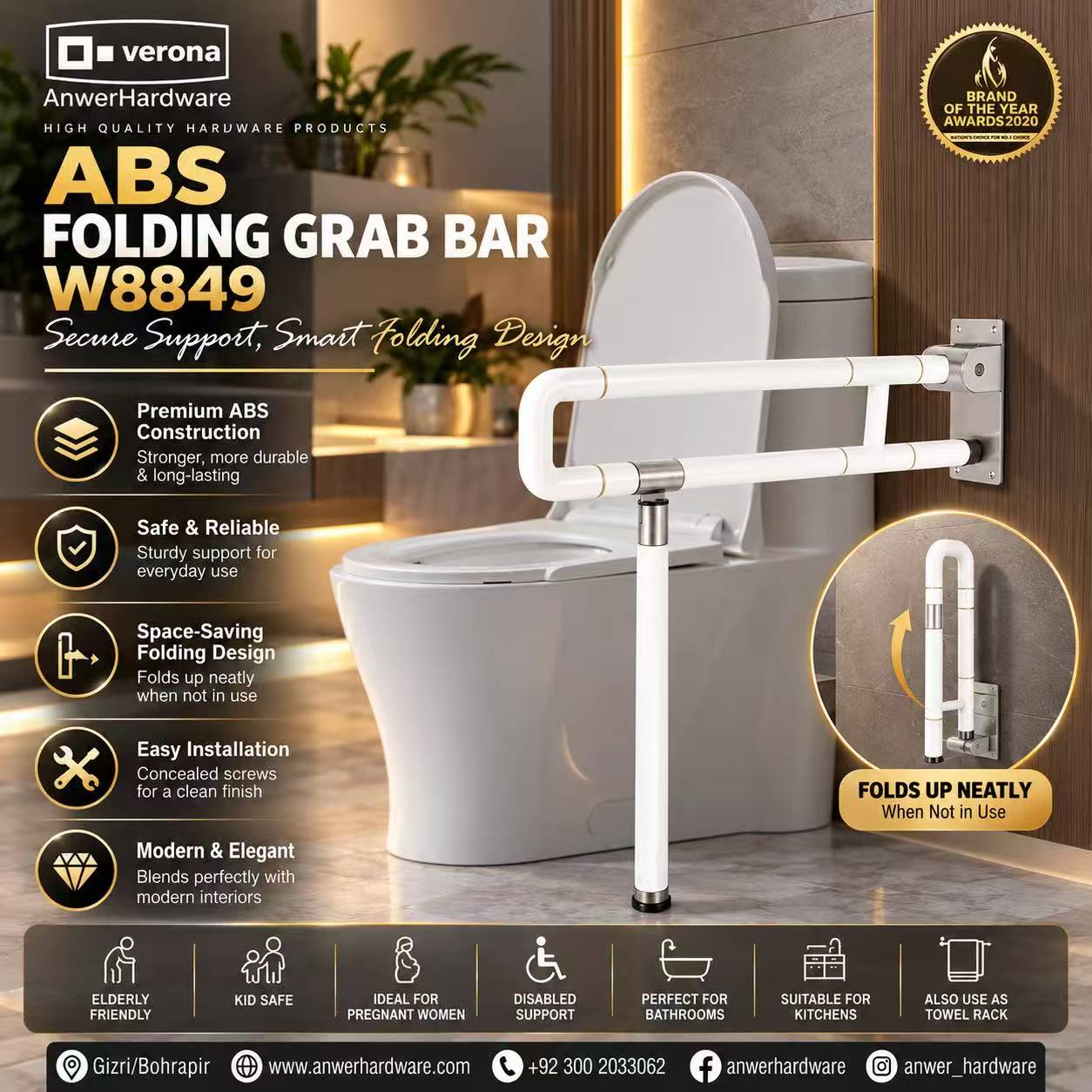 Verona Folding Grap Bar W8849 - Image 4