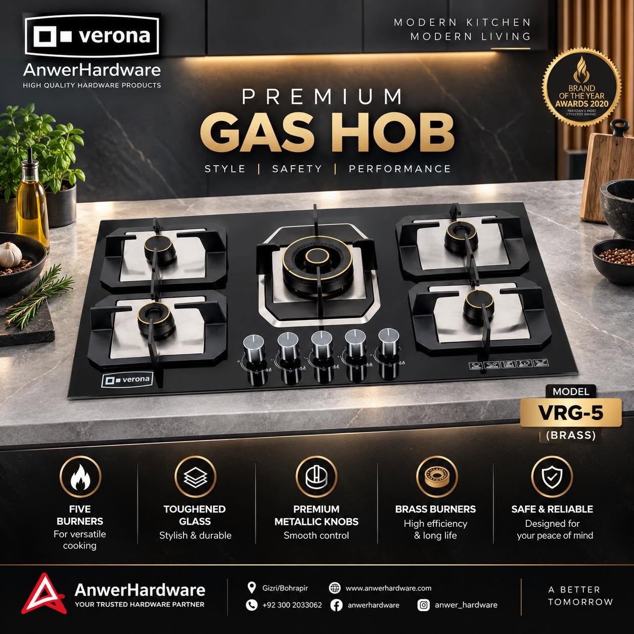 Verona Hob VRG-5 Brass