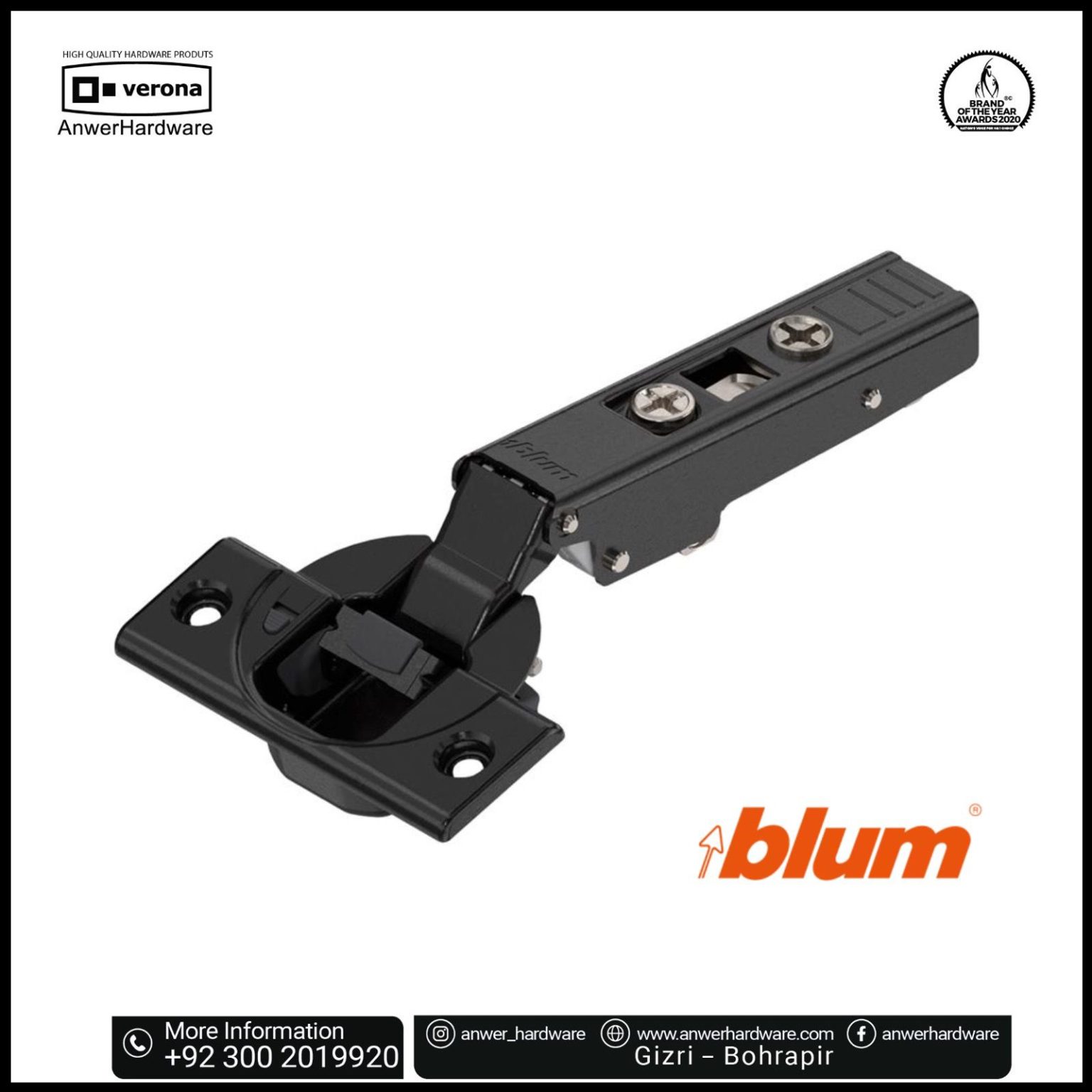 Blum Kitchen Hinge Integrated Onyx ⋆ Anwer Hardware