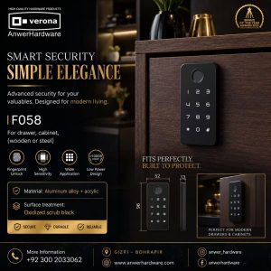 Verona Smart Fingerprint+Digital Cabinet Lock F058V