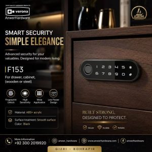 Verona Smart Fingerprint+Digital Cabinet Lock F153H