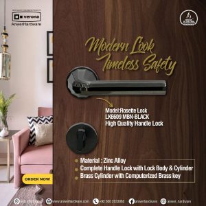 Verona Rosette Lock LK6609 MBN-BLACK