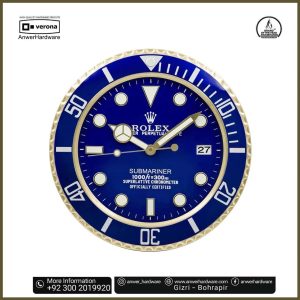 Submariner Black Style | Wall Clock Golden-Blue