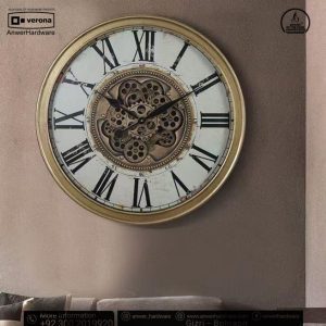 Metal Retro Rotating Gear Wall Clock GTCM22043 A