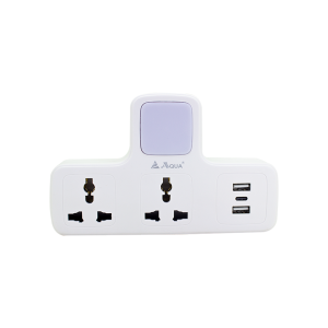 Aqua Multi Adapter Usb+Type C With Led Night Light (Flat Pin) 112U
