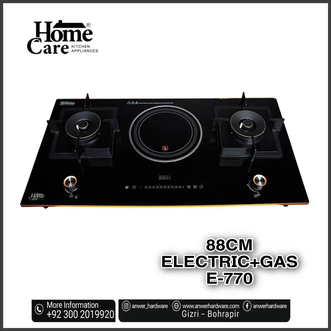 HomeCare Hob E770 Electric+Gas