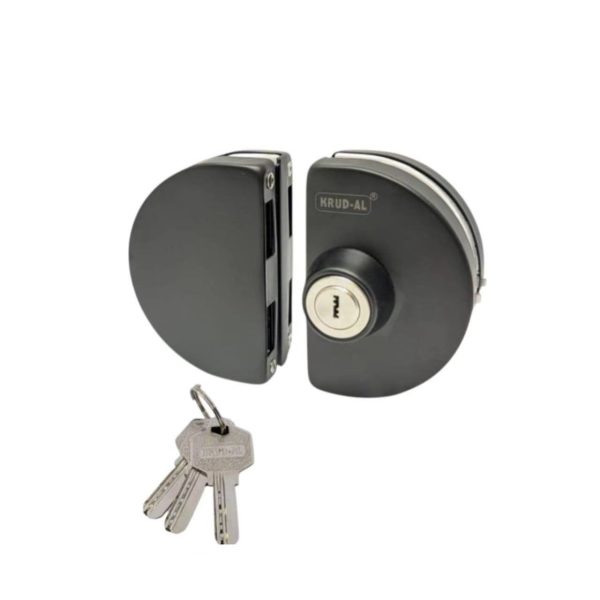 Glass D Lock Double KH-228 Black ⋆ Anwer Hardware