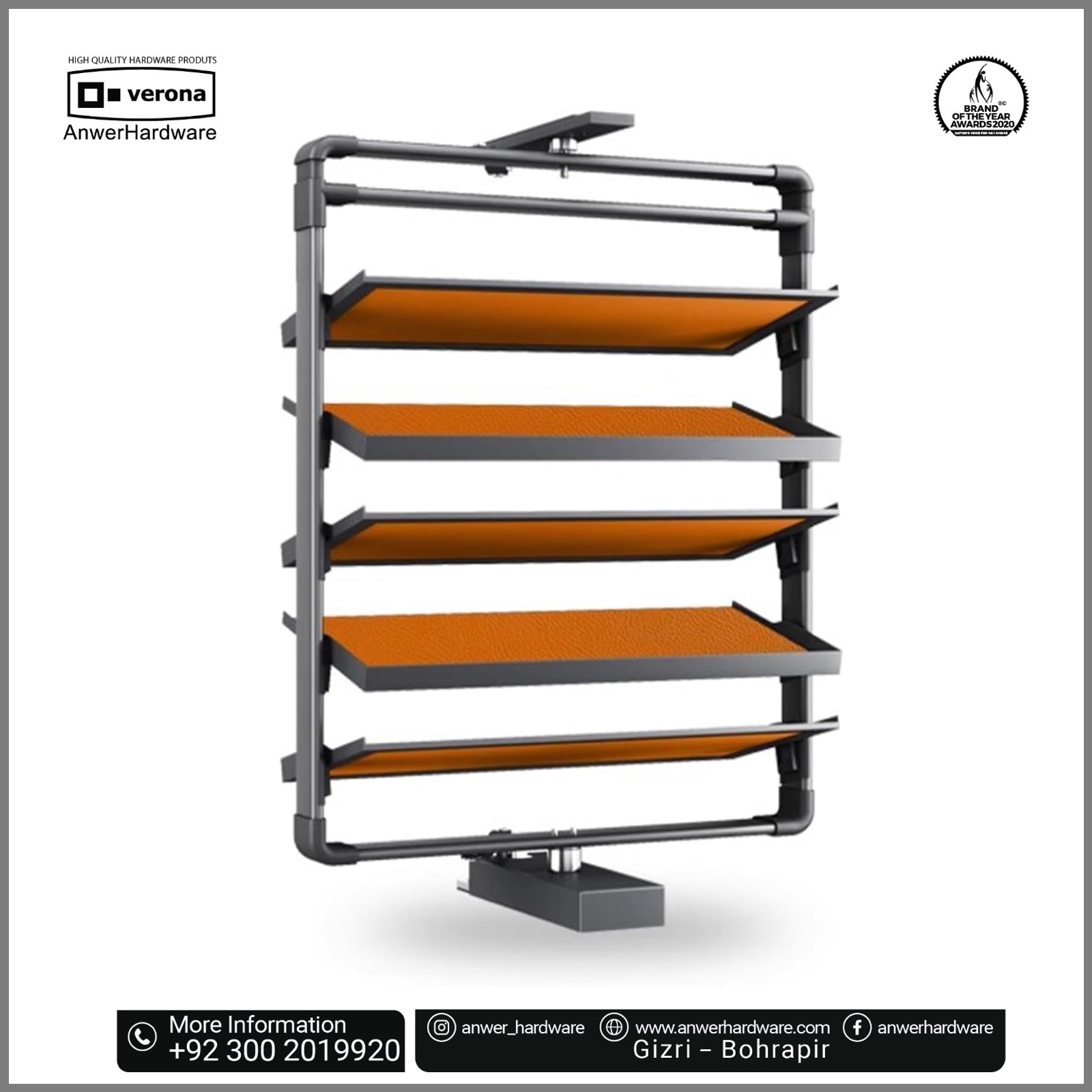 Verona Revolving Shoerack GB020 360 With Leather-Wrapped - Image 6