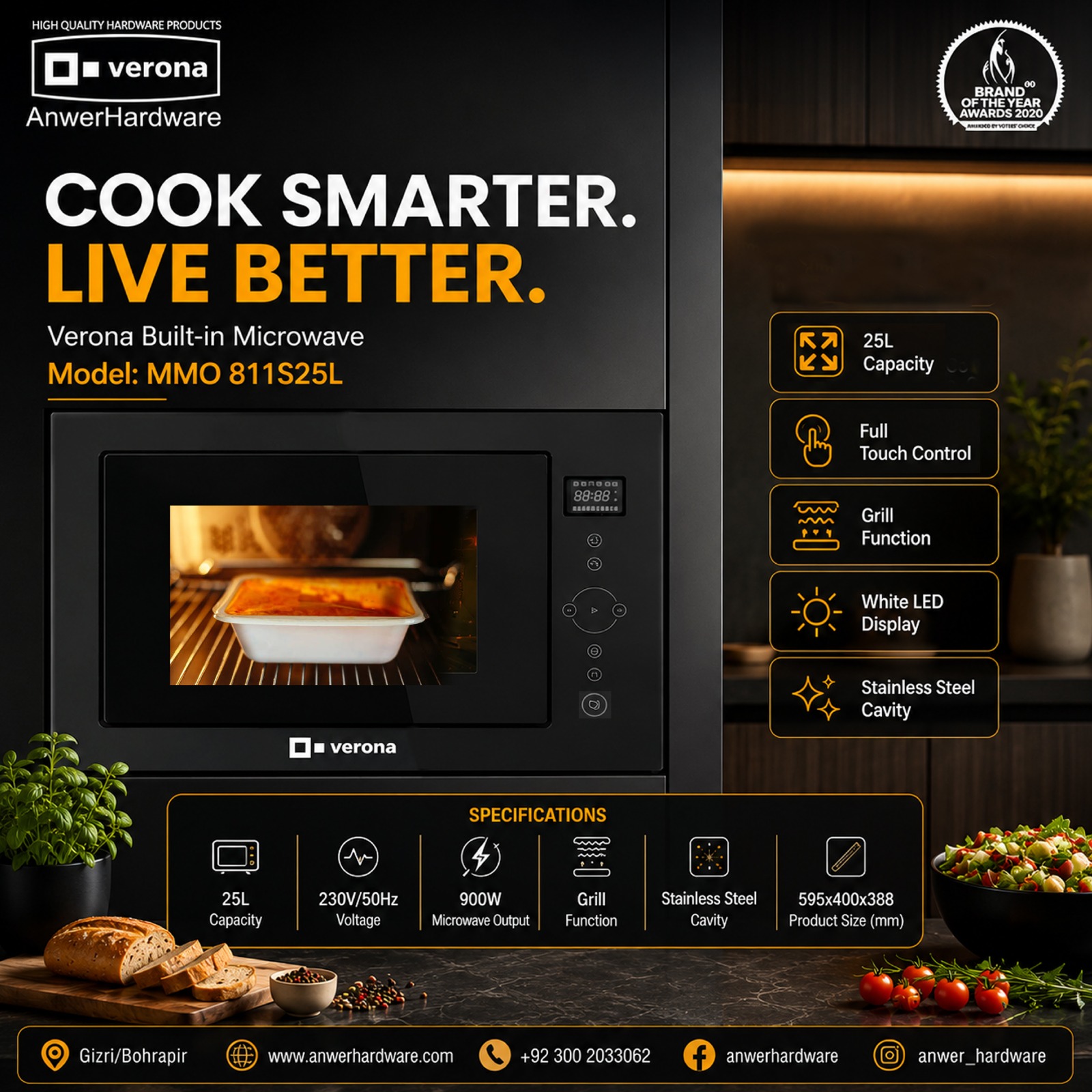 Verona Built-in Microwave MMO 811S25L