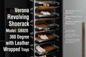 Verona Revolving Shoerack  GB020 360 With Leather-Wrapped