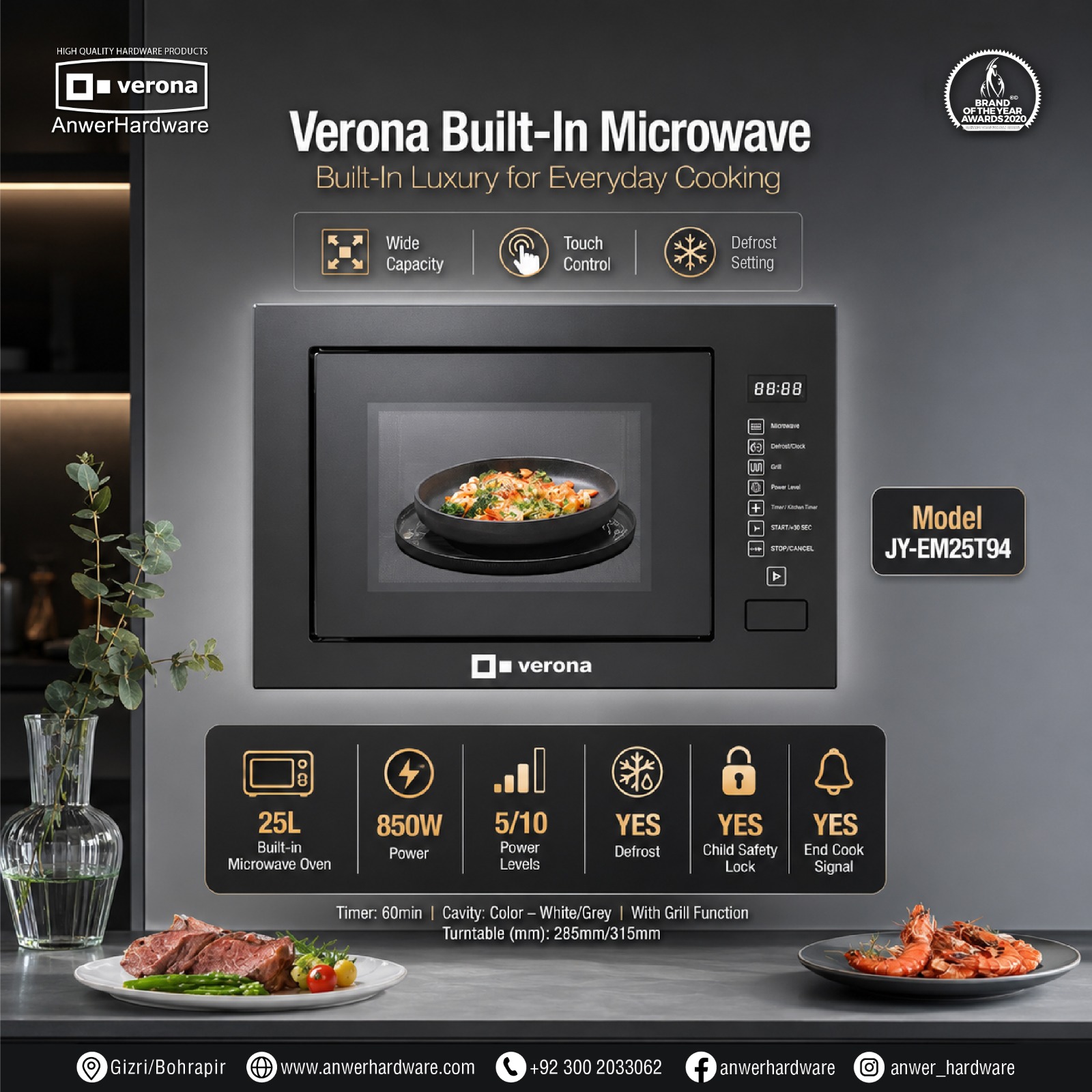 Verona Built-In Microwave JY-EM25T94