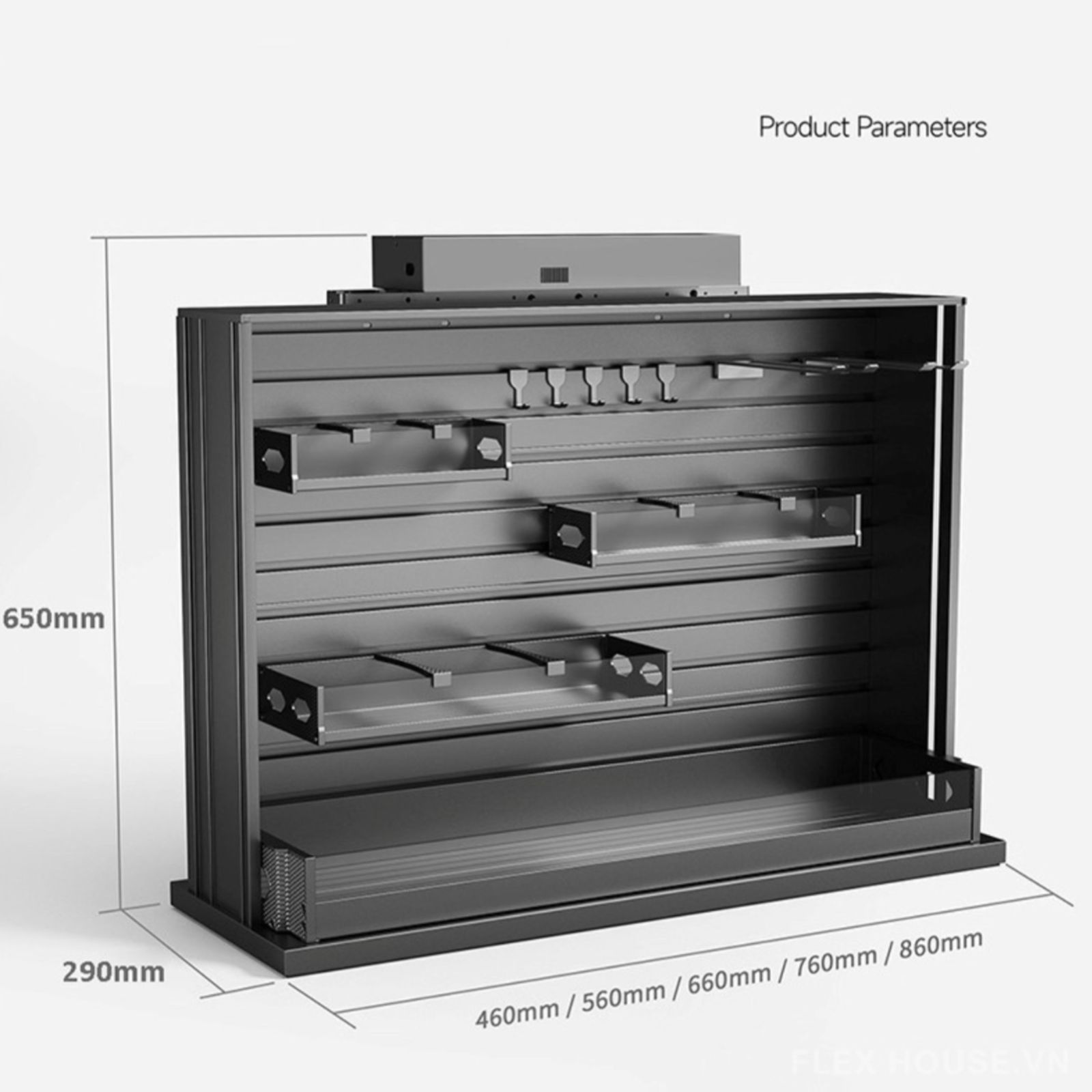 Smart Electric Lift-Up Wall Cabinet with Touch Control for Kitchen - Image 3