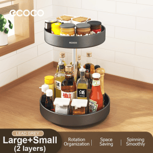 Ecoco 2-Tier 360° Rotating Lazy Susan Spice Rack & Organizer E24106