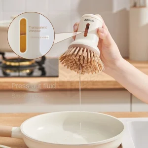 Ecoco Squeezable liquid short handle pot brush E24058