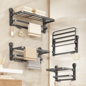 Ecoco Suction Cup Folding Towel Rack E25328