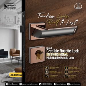 Credible Rosette Lock 178340 RG-MBlack