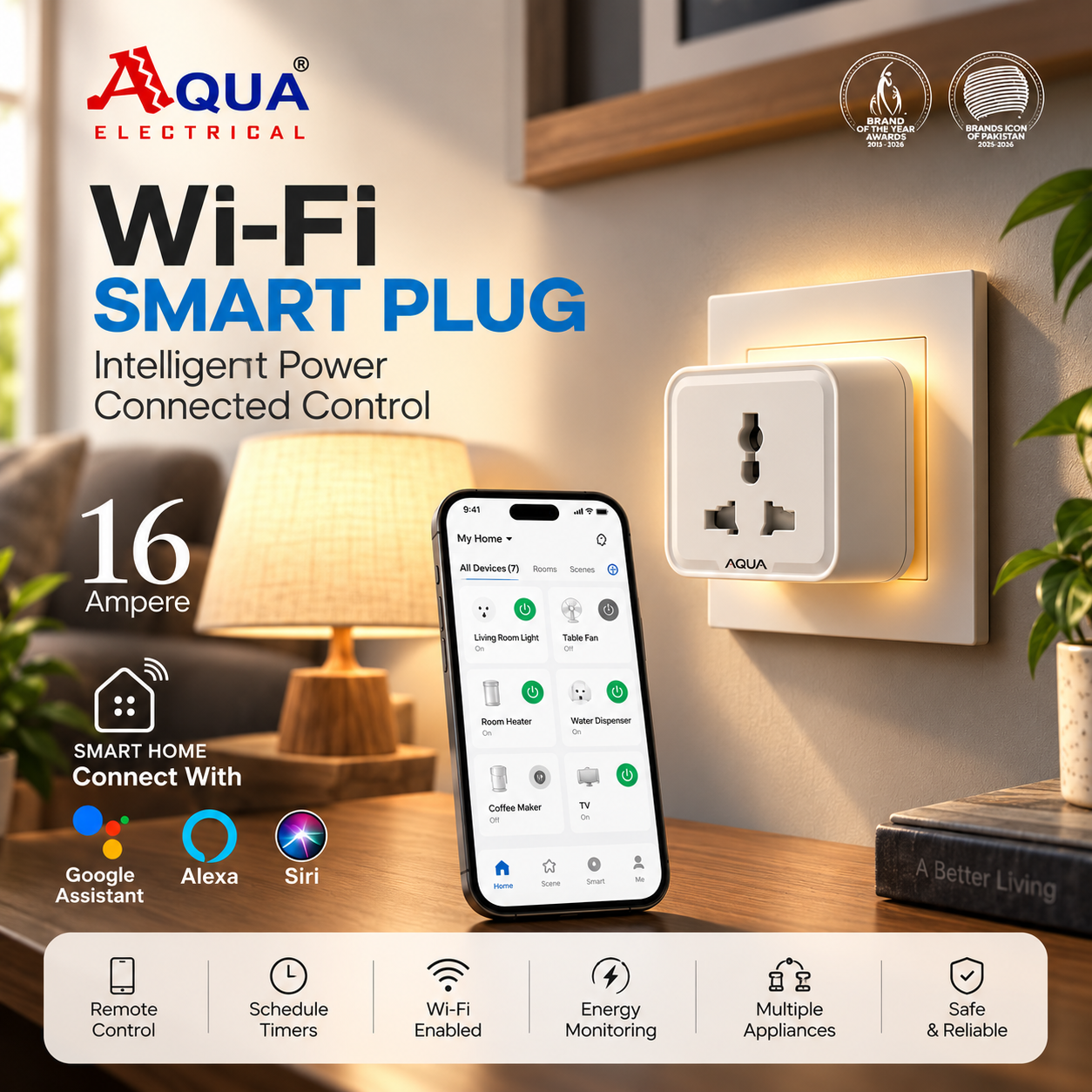 Aqua 16A Wifi Smart Plug
