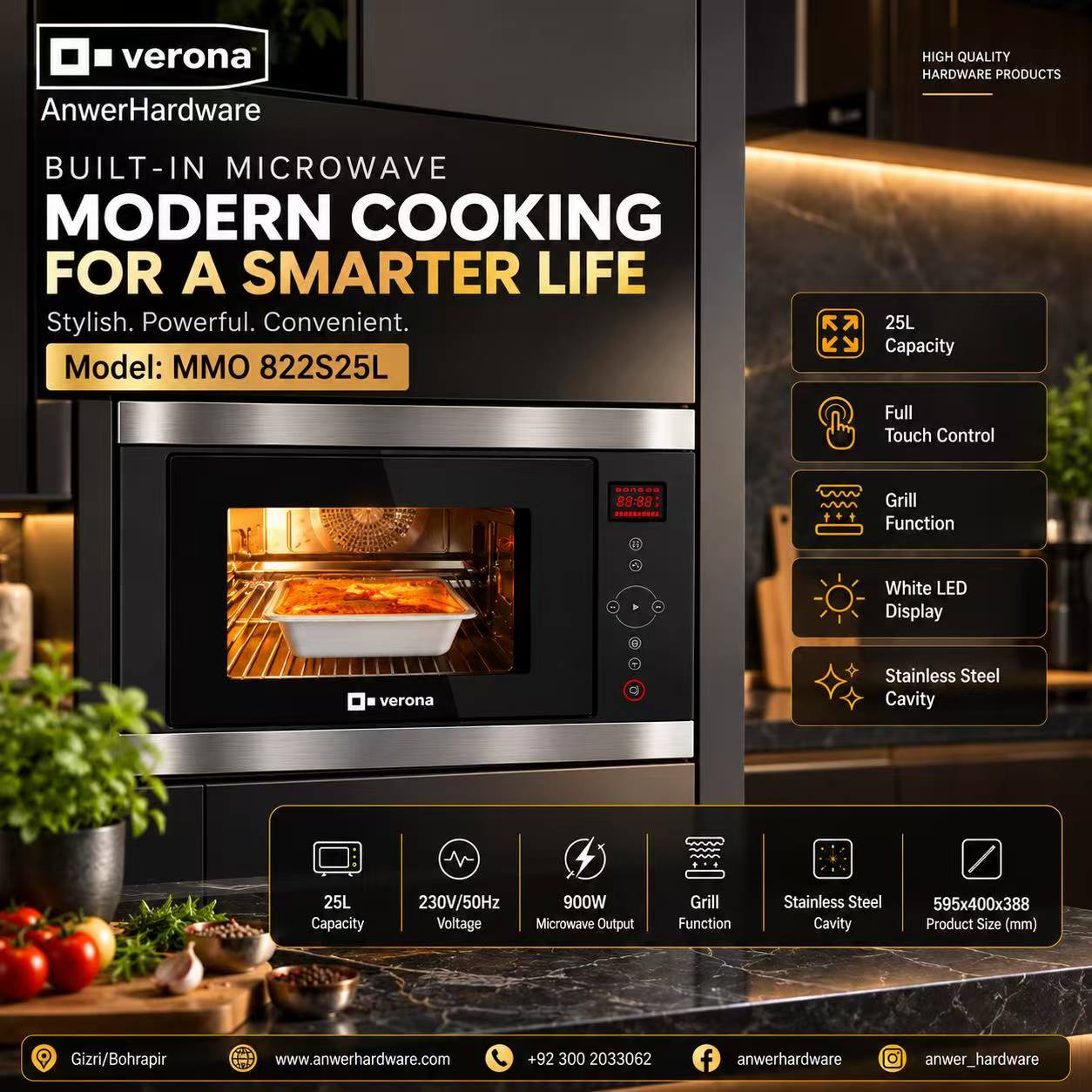 Verona Built-in Microwave MMO 822S25L